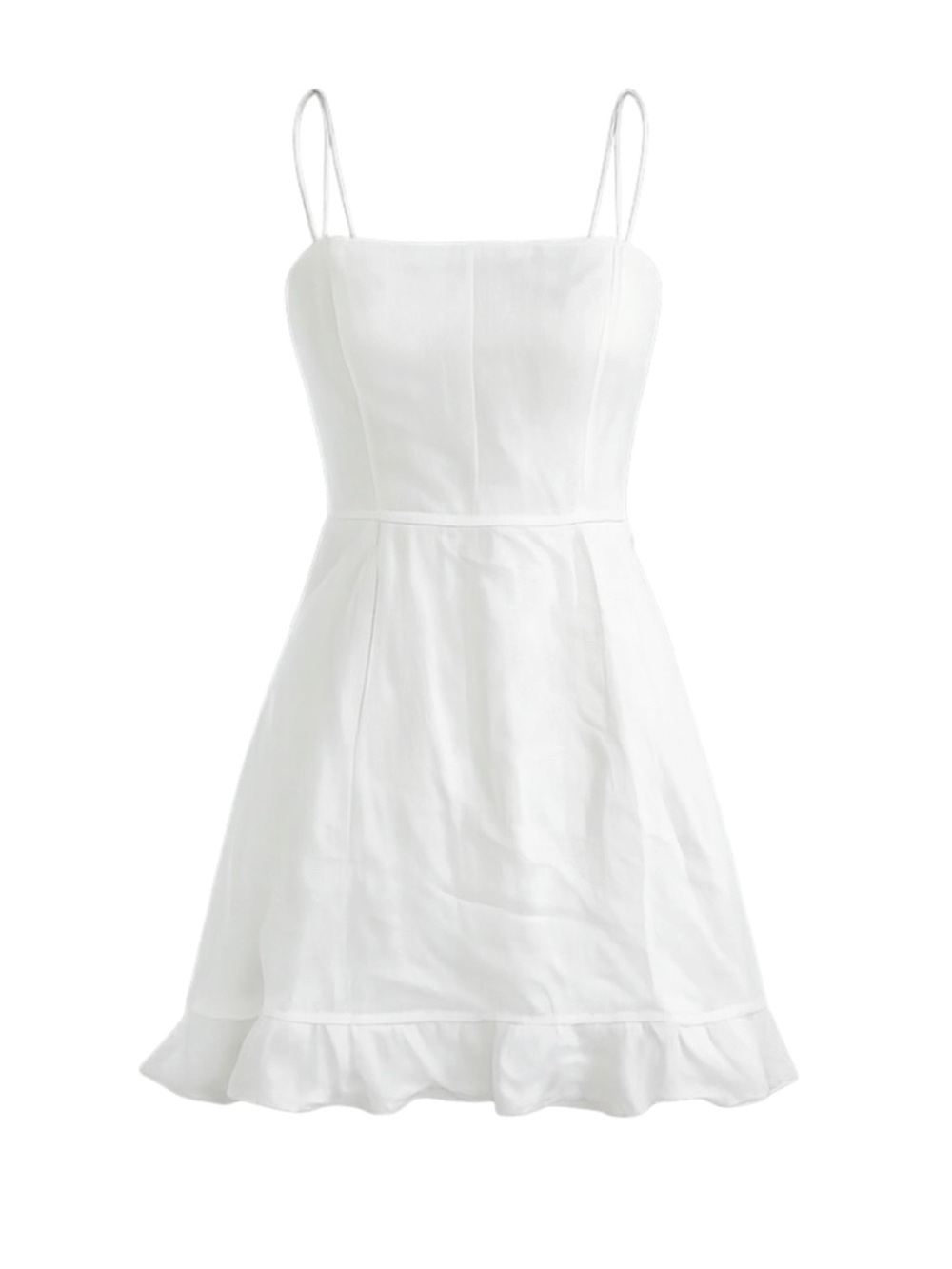 Reformation White Linen Mini Dress With Adjustable Straps Size 0 Or XS
